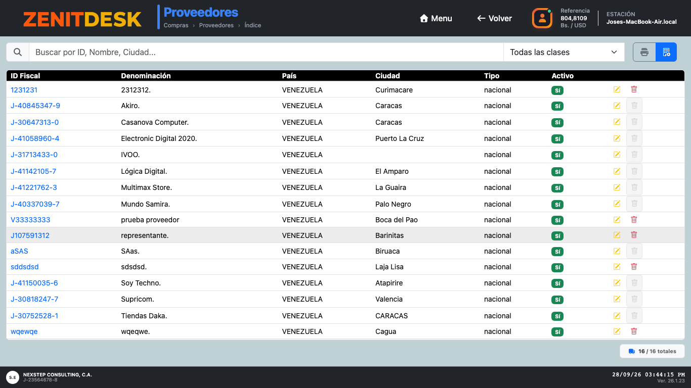 Proveedores