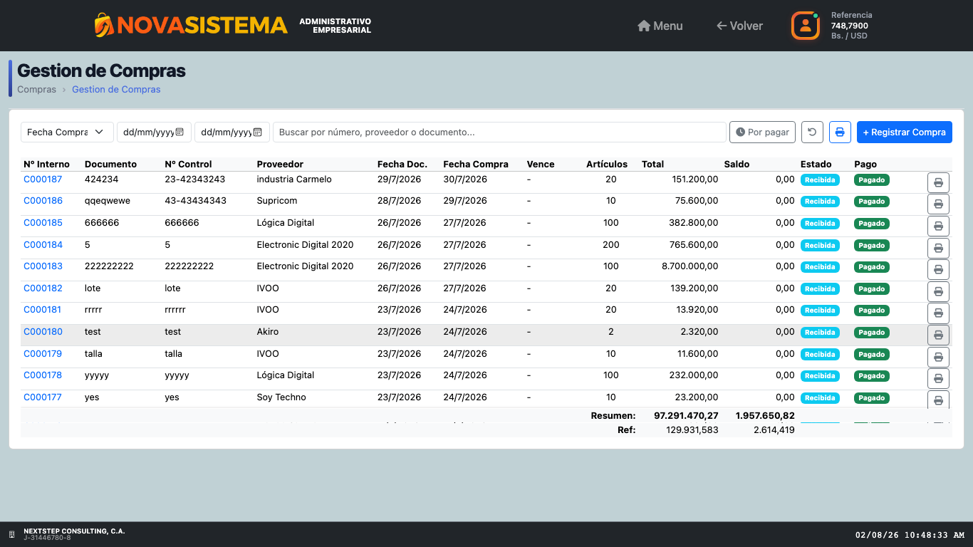 Módulo Compras
