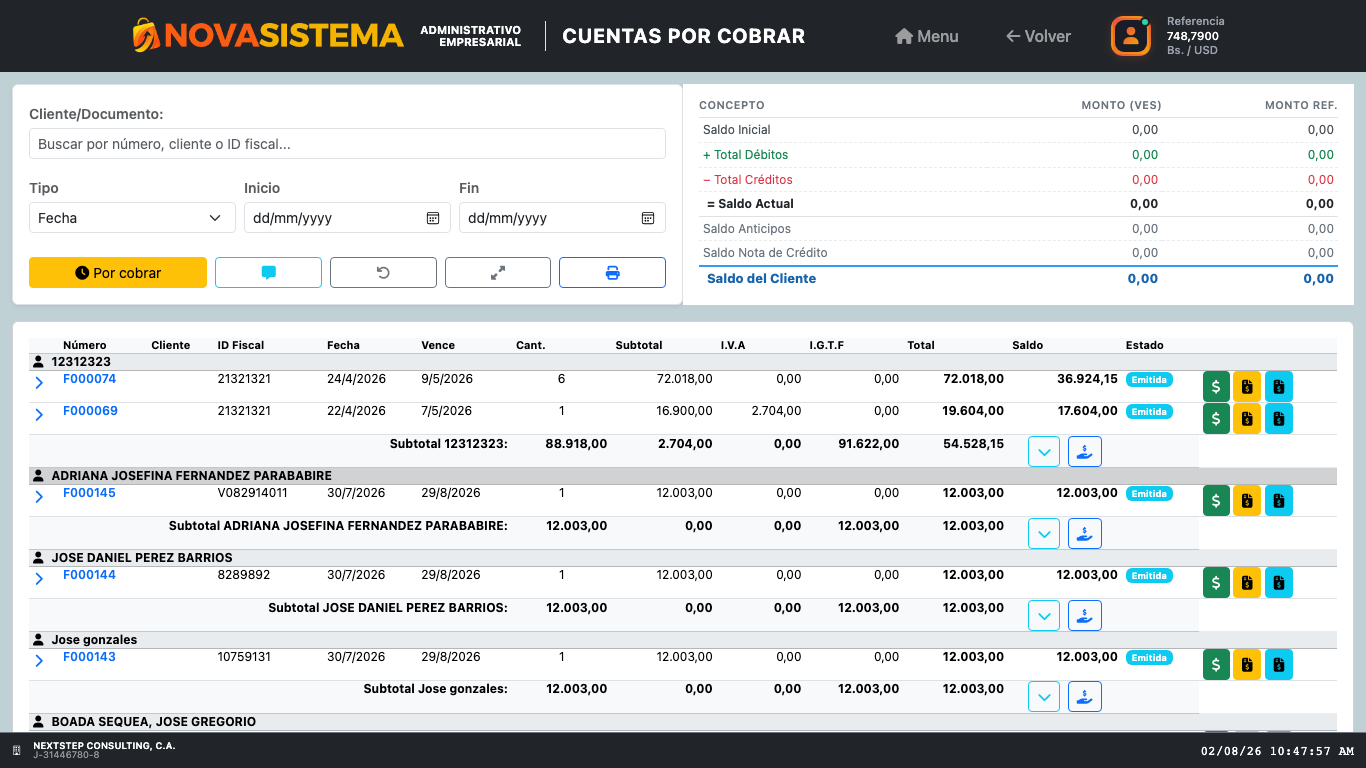 Cuentas por Cobrar