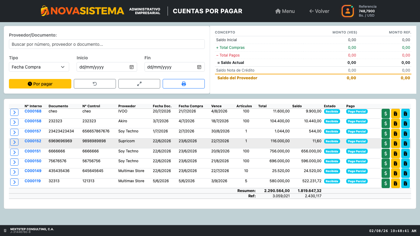 Cuentas por Pagar