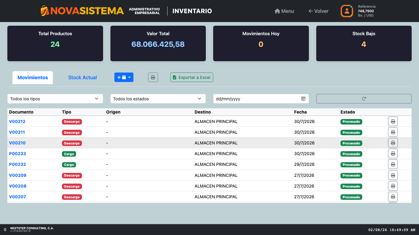 Movimientos y Stock